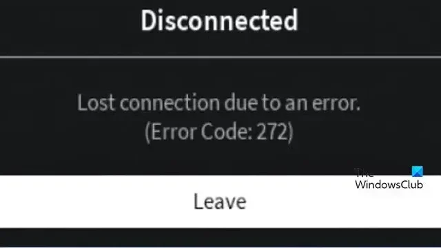 Cómo reparar el código de error 272 en Roblox; Conexión perdida
