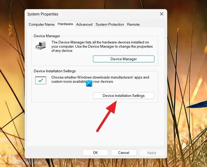 Impostazioni di installazione del dispositivo in Windows 11