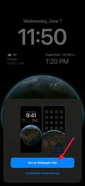 Iphone에서 새로운 배경 화면을 설정하는 동적 배경 화면