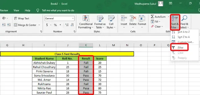 filtrar dados para criar coluna e encontrar diferenças no Excel