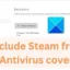 Steam uitsluiten van Antivirus in Defender, Avast, AVG, Bitdefender, Malwarebytes, Kaspersky
