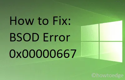 如何修復 Windows 中的 BSOD 錯誤 0x00000667