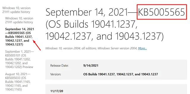 Correction de l'erreur 0x800703e6 - Page Historique des mises à jour Windows