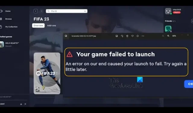 Il tuo gioco non è riuscito ad avviare l’errore nell’app EA su PC [Correzione]