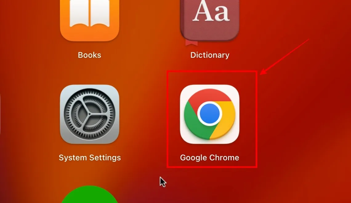 Mac 上の Google Chrome アイコン