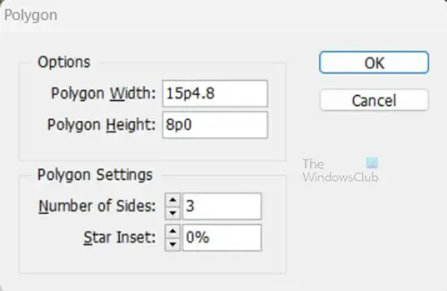 Interactieve knoppen maken in InDesign - Opties voor het gereedschap Polygoon