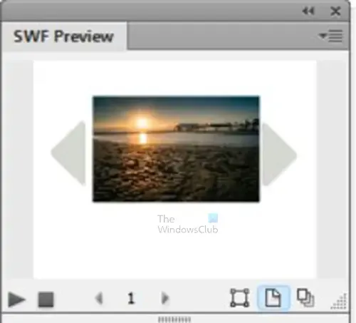 Comment créer des boutons interactifs dans InDesign - Fenêtre d'aperçu SWF