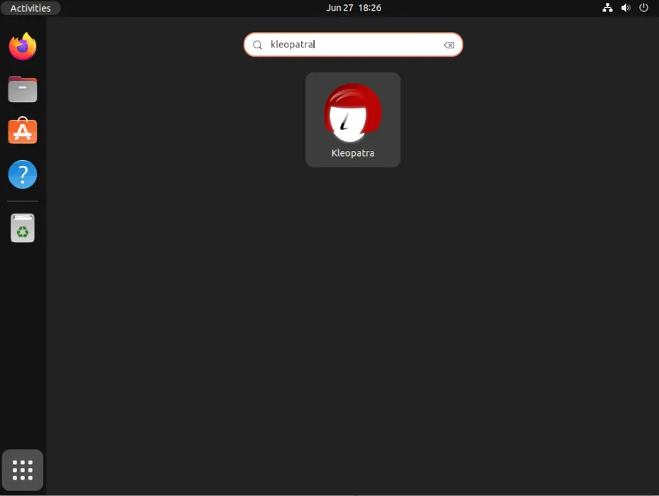 Una captura de pantalla del icono de la aplicación GNU Kleopatra.