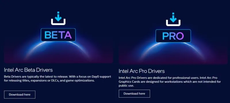 Intel Arc Gpu Bueno para juegos Controladores Intel Arc