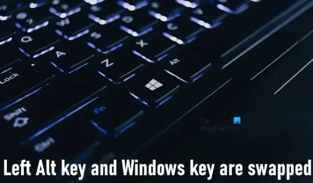 La tecla Alt izquierda y la tecla de Windows se intercambian en Windows 11/10