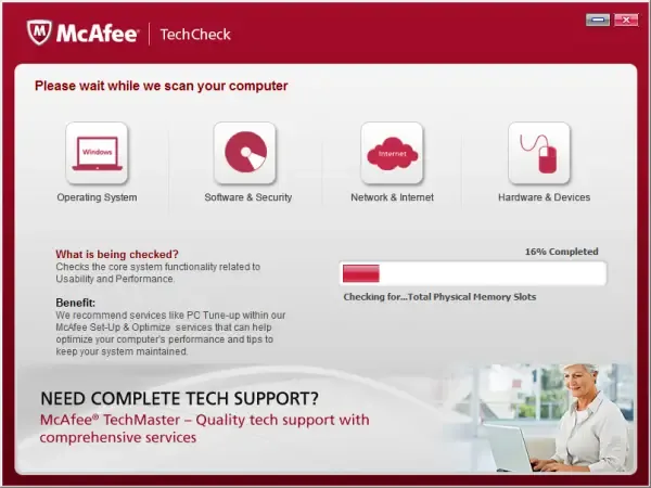 Voer het hulpprogramma McAfee TechCheck uit