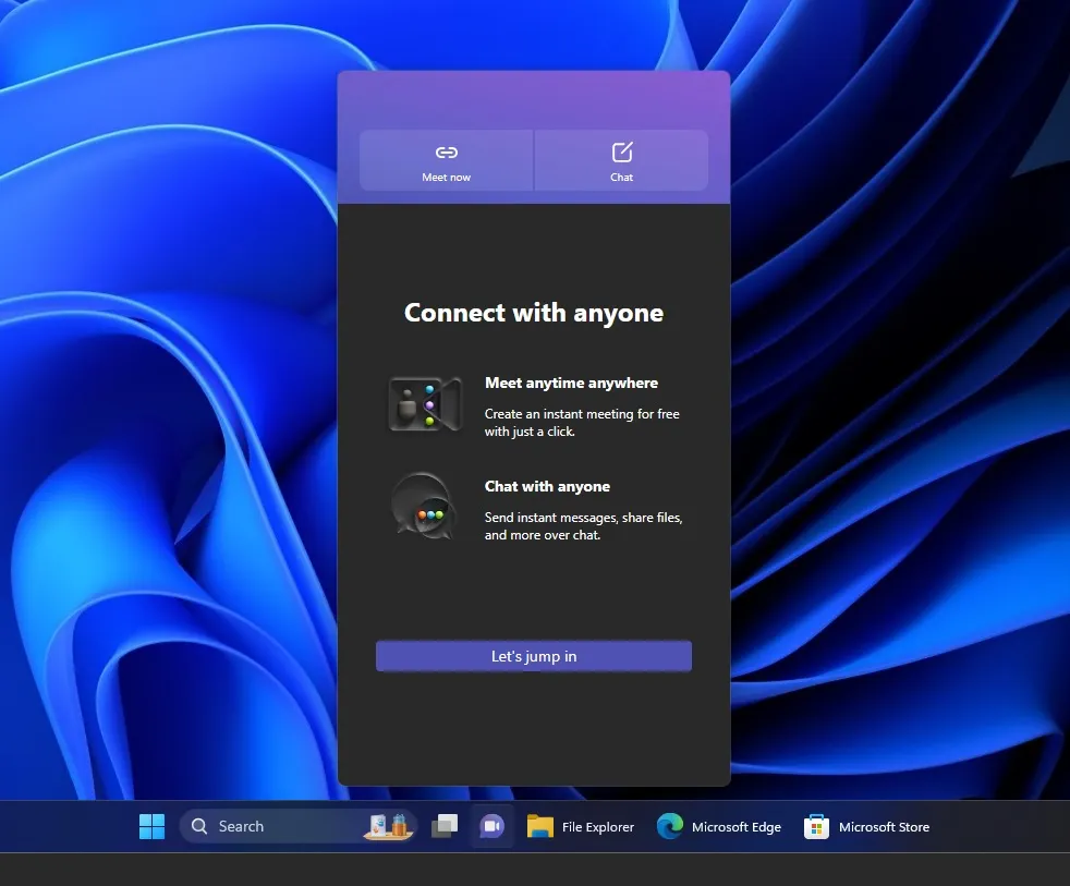 Microsoft Teams-Chat in Windows 11