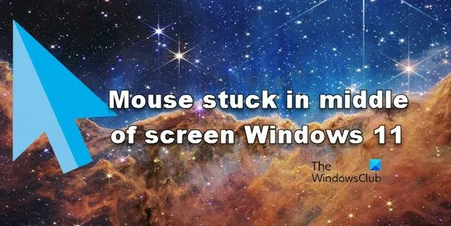 Muis zit vast in het midden van het scherm Windows 11/10