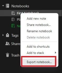 Passaggio da Evernote a Notion Export