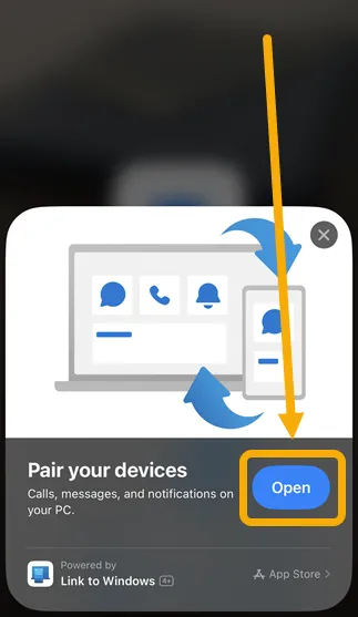 Apri collegamento a Windows Iphone