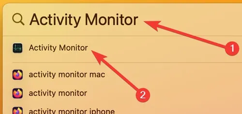 Apertura del Monitor de actividad en Macos