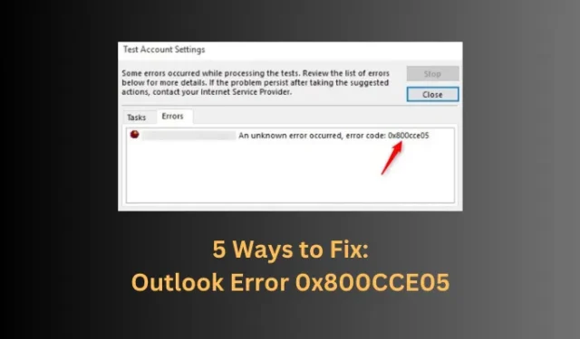 Jak naprawić błąd programu Outlook 0x800CCE05 w systemie Windows