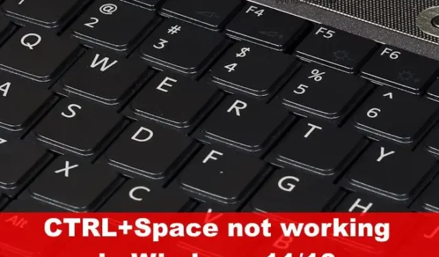 CTRL+Espacio no funciona en Excel o Word