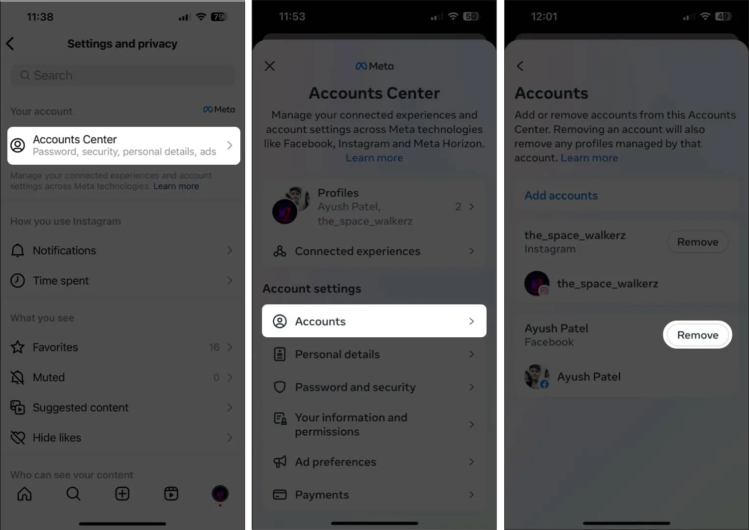 Verwijder Facebook-account van Instagram