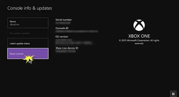 Reset Xbox One-instellingen