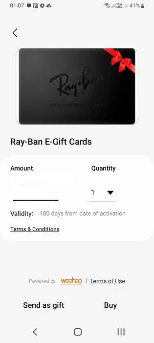 Ajout d'une carte-cadeau dans l'application Samsung Wallet.
