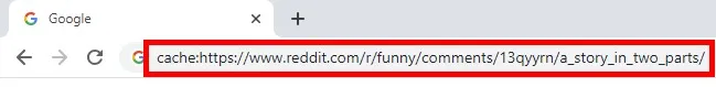Vedi l'URL della cache dei post di Reddit eliminati