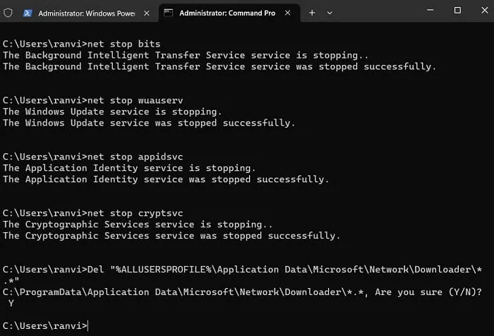 Stoppen Sie alle Update-Dienste unter Windows 11