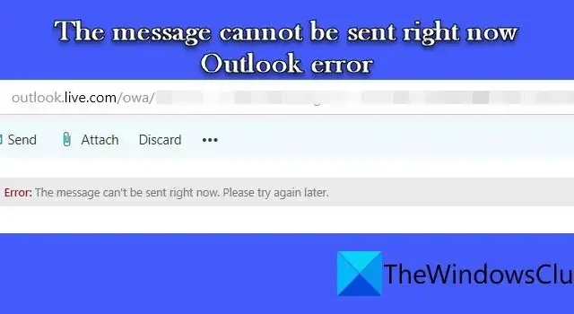 Il messaggio non può essere inviato in questo momento Errore di Outlook