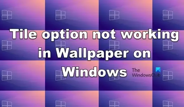 Windows 11/10의 바탕 화면에서 타일 옵션이 작동하지 않음