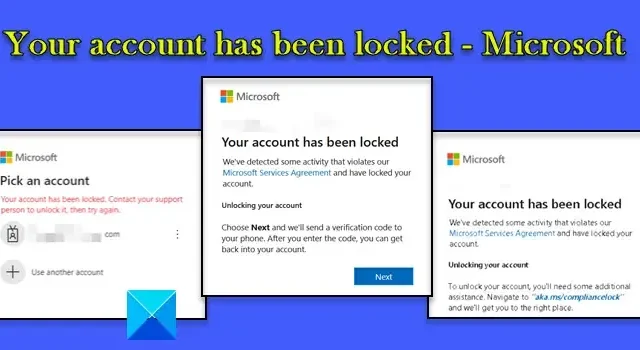 Sua conta foi bloqueada – Microsoft