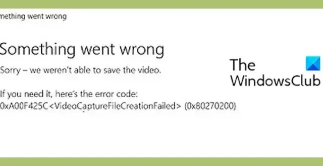 Correction de l’erreur de caméra 0xA00F425C dans Windows 11/10