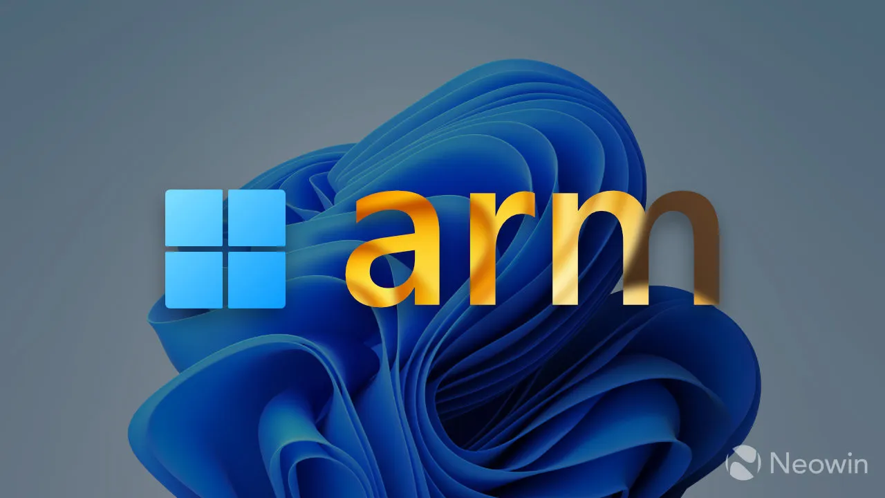 Un logo di Windows 11 con uno script arm