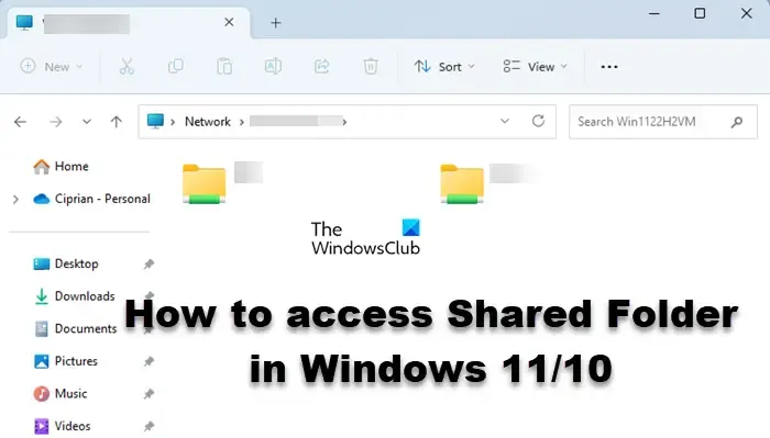 acceder a la carpeta compartida en Windows 11/10