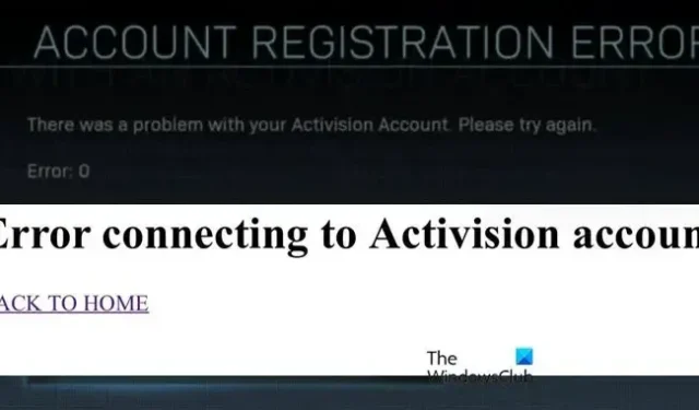Fout bij het verbinden met Activision-account in COD MW