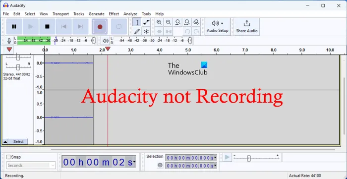 Audacity no graba sonido