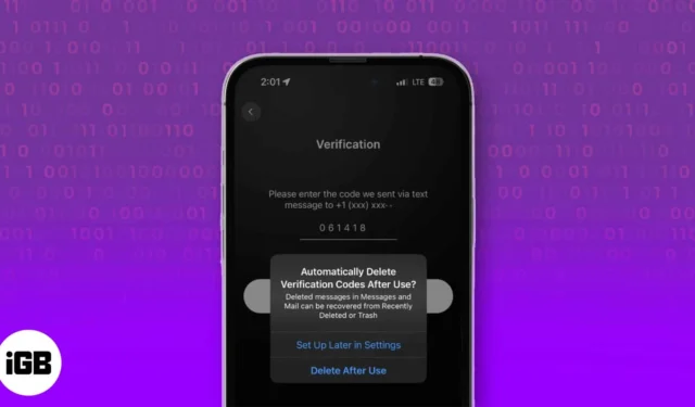 Cómo eliminar automáticamente los códigos de verificación en iPhone en iOS 17
