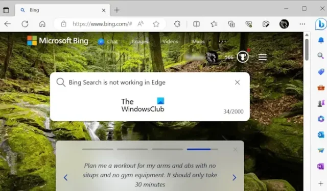 A pesquisa do Bing não funciona no Microsoft Edge