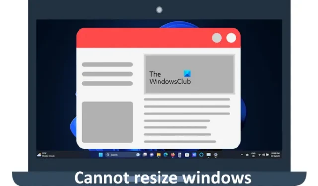 Windows 11/10ではウィンドウのサイズを変更できません