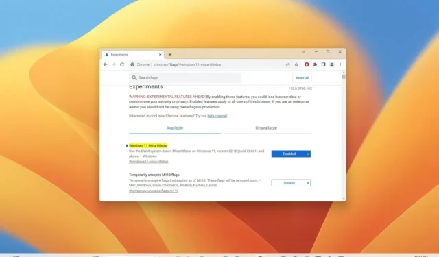 Nieuw mica-materiaal voor Windows 11 inschakelen in Chrome