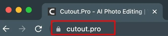 URL do Cutout Pro no Chrome em um Mac