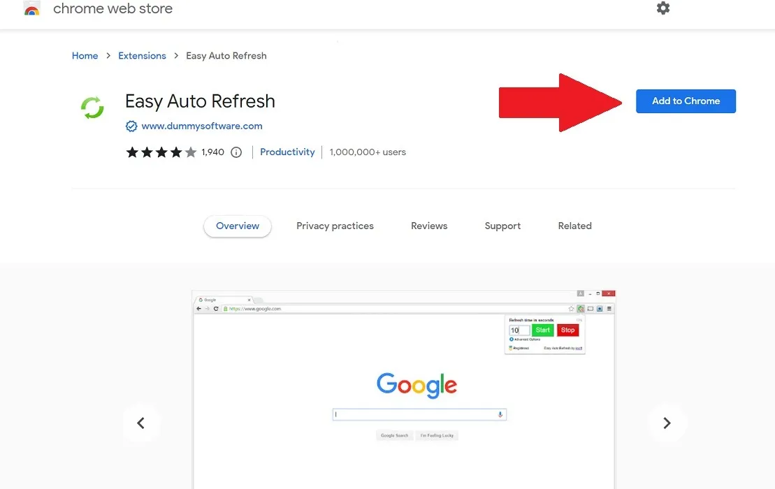 Deshabilitar la actualización automática del navegador Easy Auto Refresh