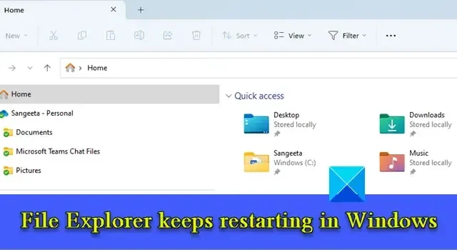 Der Datei-Explorer startet unter Windows 11/10 immer wieder neu