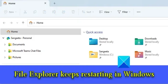 File Explorer continua reiniciando