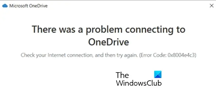 Napraw kod błędu usługi OneDrive 0x8004e4c3