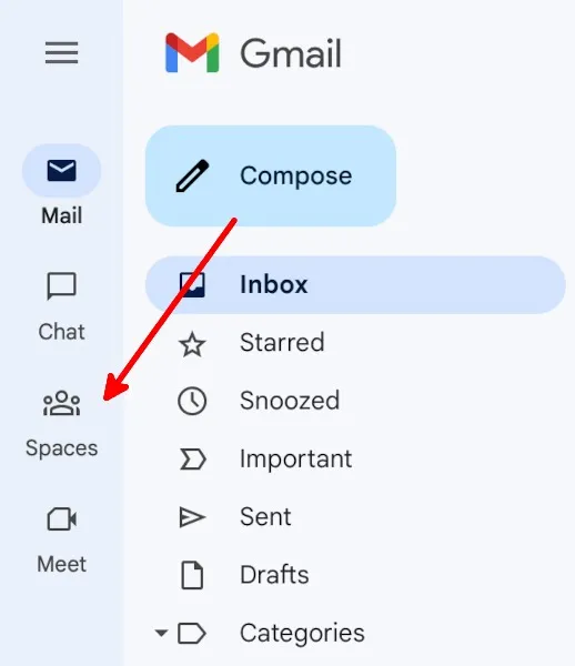 Espaces compatibles avec les applications Gmail