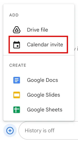 Invitations au calendrier Google Spaces