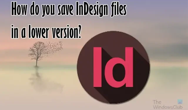 Comment enregistrez-vous les fichiers InDesign dans une version inférieure ?