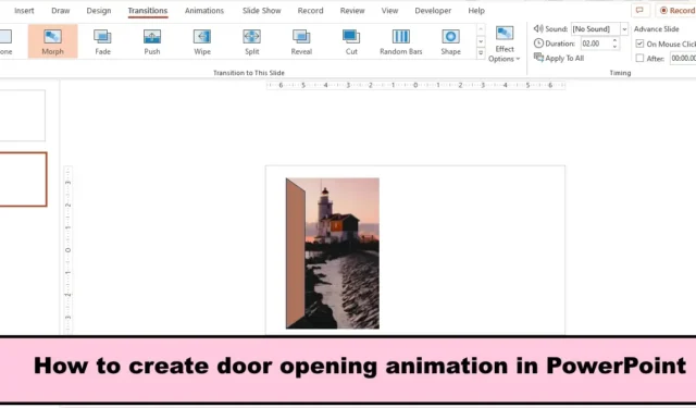 Hoe maak je een animatie voor het openen van een deur in PowerPoint