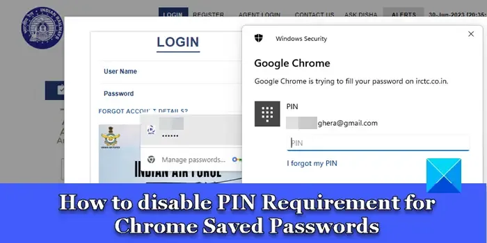 Come disabilitare il requisito del PIN per le password salvate di Chrome