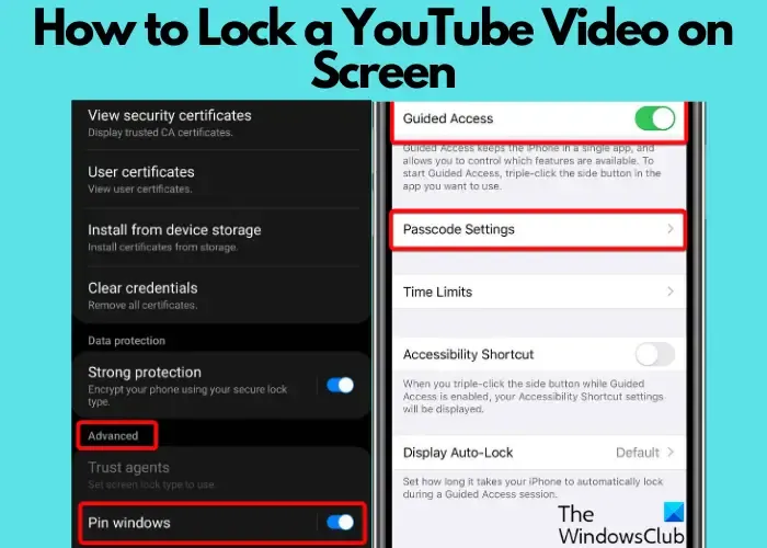 Sperren Sie YouTube-Videos auf dem Bildschirm